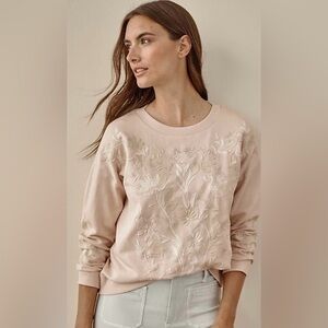 J.Jill Intricately Embroidered Sweatshirt